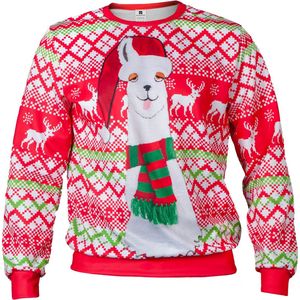 Foute Kersttrui - Kersttrui Dames en Heren - Lama - Rood (M)
