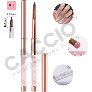 CACCIO® MASTER PRO Kolinsky Acryl penseel #6 - 3D Acryl Penseel - Rose Goud - Acryl nagels - Nagel penseel -Manicurist - Premium Kwaliteit Penseel - Sculpting Brush - Nagels - Nagel kwast-Acryl poeder - Acryl vloeistof - Professioneel Gebruik