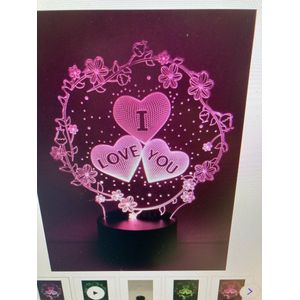 AO®️ Nachtlamp – 3D lamp – 16 Kleuren – Bureaulamp – I Love You - Sfeerlamp – Nachtlampje Kinderen – Creative lamp - Met afstandsbediening