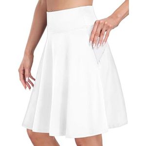 50 cm tennisrok voor dames - knielang, hoge taille, sportrok met broek en 4 zakken - ideale golfrok en skort met verstelbaar trekkoord