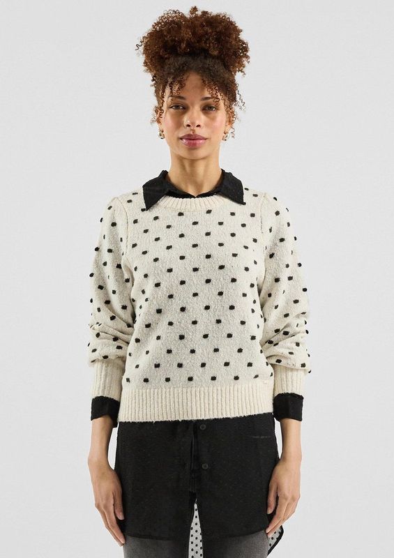 Q/S designed by - Dames pull - Maat XS - Vrouwen - wit - polyester