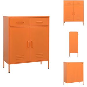 vidaXL Opbergkast Staal - 80 x 35 x 101.5 cm - Oranje - Kast