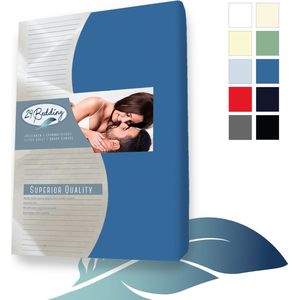 24-Bedding - Duopak 2 stuks !! - Badstof Hoeslaken - 1 persoons - 90x210 cm - royal Blauw - 30 cm