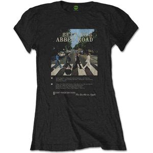 The Beatles - Abbey Road 8 Track Dames T-shirt - L - Zwart