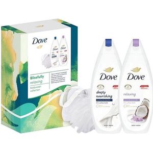 Geschenkset Dove Blissfully Relaxing Douchgel 2x + Puff - Voordeelverpakking 12 stuks