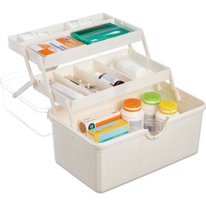 verbanddoos - 7 vakken - uitklapbaar - leeg - voor thuis