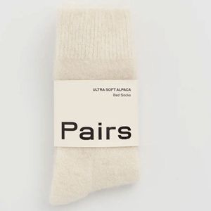 Pairs Scotland - Ultrazachte Sokken - Bedsokken - Alpaca Wol - Clotted Cream - Maat Small / 36 - 40