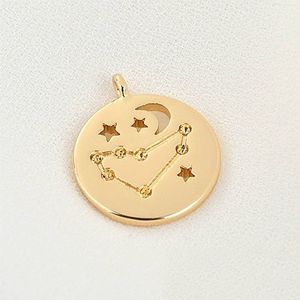 Sterrenbeeld 14k Vergulde hanger - Constellation 14k Gold Plated Pendant - Capricorn/Steenbok