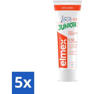 Elmex - Tandpasta - Junior - (5-12 jaar) - Tooth Strengthening- 75 ml - Bulkverpakking - 5 stuks
