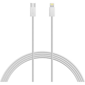 XLayer - Fijngeweven USB-C naar Apple Lightning Kabel - Snel Opladen - Nylon - 2m - Wit