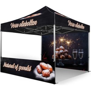 Oliebollen kraam | 3x3 Easy Up partytent Bedrukt | Grizzly Outdoor