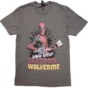 Marvel Deadpool - Deadpool & Wolverine Change Universe Heren T-shirt - 2XL - Grijs
