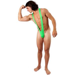 Mankini Kostuum | Borat Mankini Thong Badpak (Groen) Kostuum | One Size | Carnavalskleding | Verkleedkleding