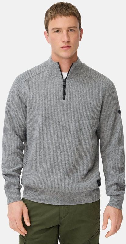 camel active - Gebreide Troyer - Steengrijs - Pure Lamswol