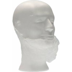 CMT | 100 baardmaskers Wit | met 1 elastiek | latex vrij | one size