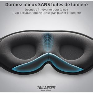 nachtmasker voor mannen en vrouwen, lichtwerend slaapmasker voor slapen, dutjes, meditatie, reizen (zwart)