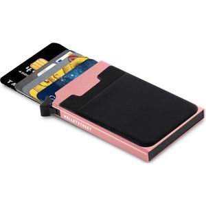 Walletstreet Uitschuifbare Pasjeshouder CB2 Plus collection-Walletstreet Aluminium Creditcardholder/Creditcardhouder Card Protector Anti-Skim/ RFID Card Protector 7 Pasjes – Roze/Pink