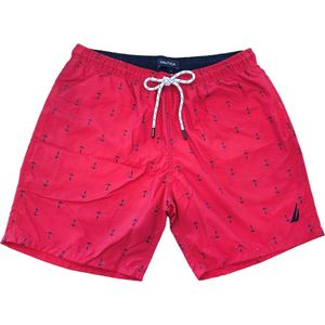 Nautica - Heren Zwembroek Anker Print - Rood - Maat S