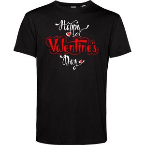 T-shirt Happy Valentines Day | Valentijn cadeautje voor hem | Valentijn | Valentijnsdag voor mannen | Zwart | maat XXL