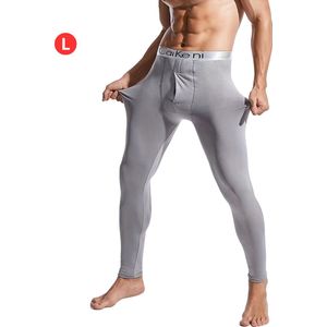 Thermo - Thermokleding - Thermobroek - Voor Heren - Beenverwarmers - Fleece - Broek - Grijs - Maat M