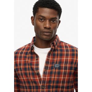 Superdry Overhemd L S Cotton Lumberjack Shirt M4011017a Logger Check Orange Mannen Maat - S
