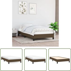 vidaXL Bedframe 80x200 cm - Donkerbruin Stof Bed Frame - Houten Bed - Tweepersoons Bed - Donkere Meubels - Stoffen Bed