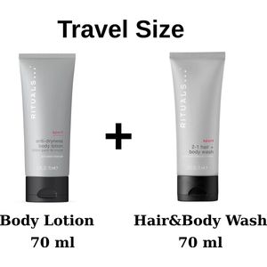Rituals Sport - Duo Travel Set - 2in1 Hair&Body Wash 70 ml + Body Lotion 70 ml + Gift bag