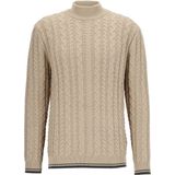 OLYMP - Modern Fit - Turtleneck Trui - Beige - Wolmengsel