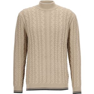 OLYMP - Modern Fit - Turtleneck Trui - Beige - Wolmengsel