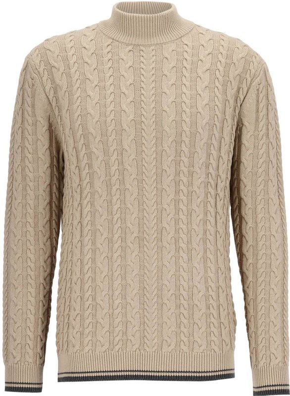 OLYMP - Modern Fit - Turtleneck Trui - Beige - Wolmengsel