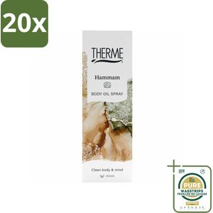 20 x Therme - Hammam - Bodyolie Spray - Hydraterend - Verzorgend - 125ml - Grootverpakking - Body Oil Spray - Hydraterende Olie - Lichaamsolie - Wellness - Ontspanning