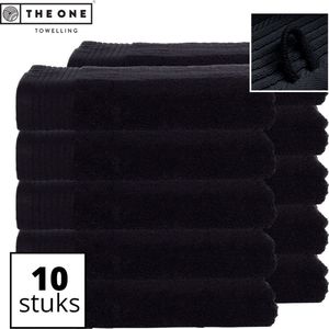 The One Towelling Classic Handdoeken - Voordeelverpakking - Hoge vochtopname - 100% Gekamd katoen - 70 x 140 cm - Zwart - 10 Stuks