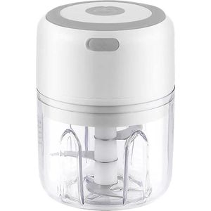 250ml Draadloze Oplaadbare Elektrische Knoflook Chopper Crusher-Masher Vleesmolen - Wit