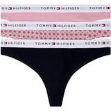 Tommy Hilfiger Uw0uw05530 Tanga 3 Eenheden Zwart,Roze XS Vrouw