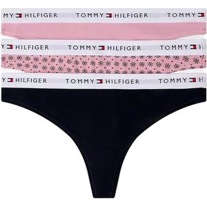 Tommy Hilfiger Uw0uw05530 Tanga 3 Eenheden Zwart,Roze XS Vrouw