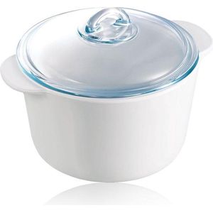 Pyrex Flame Kookpan - Glaskeramiek - Wit - 18 x 18 x 9.6 cm - 1,1 l