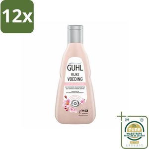 Guhl - Shampoo - Rijke Voeding - 250 ml - Voordeelverpakking - 12 stuks - Shampoo voor droog haar - Amandelolie shampoo