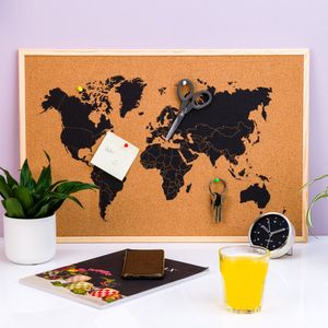 Wereldkaart prikbord Voor Interieur & Reizen Avontuur Kurk