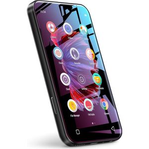 MP3 Speler - WiFi-mp3-speler met Bluetooth - 4.0-inch mp3-mp4-speler met volledig touchscreen met WiFi-overdracht - Draagbare HiFi Sound Walkman digitale muziekspeler met FM-radio, recorder, browser (zwart)