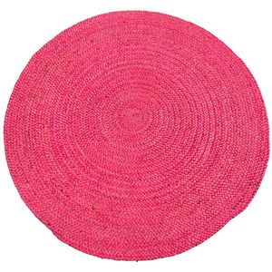 Rocaflor-vloerkleed-jute-rond-roze-fuchsia-ø120cm