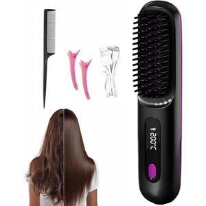 Stijltang - Draadloze Stijltang - Mini - Zwart - Met LED-display - Bescherming Tegen Verbranding