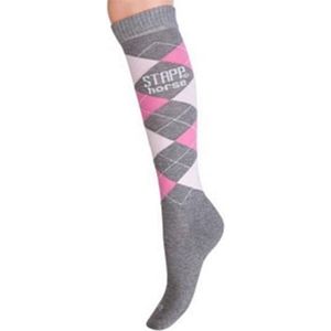 Stapp Horse - Kniekous Ruit 33600 - Grijs Roze Lurex - Maat 35