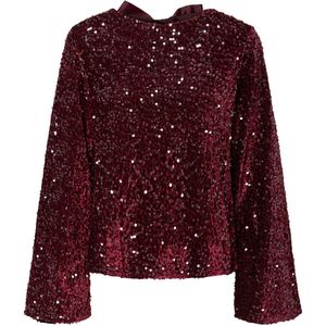 PIECES - PCKAM - Blouse - Donkerrood - Lange Mouw