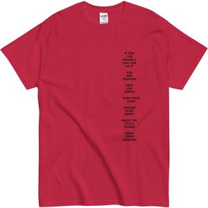 T Shirt met Motiverende Tekst - Dames en Heren - Positieve Quotes - Katoen - Rood - M