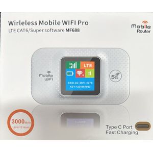 Mifi Router Wit – Draadloze Wifi – Mifi Routers – 4G/5G Router – 10 Apparaten – Werkt met Simkaart – Batterijcapaciteit 3000mAh – WiFi Dongle – Wifi USB – Wifi Router
