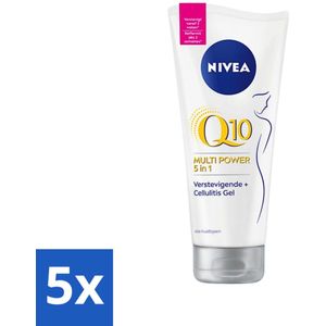 5 x NIVEA - Anti-Cellulitis Gel - Q10 5-in-1 Verstevigend - Vermindert cellulitis - Met Lotusextract - 200 ml - Lotusextract - Anti-aging - Huidverjonging - Zijdezachte Huid - Energieke Huid