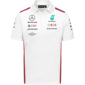 Mercedes Teamline Polo Wit 2023 S - Lewis Hamilton - George Russel - Formule 1 - AMG