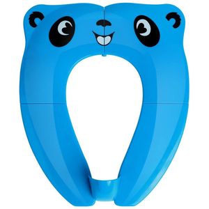 longziming -Opvouwbare Kinder Toiletbril met Antislip en Spatbescherming – Draagbare Peuter Toiletzitting van ABS – Inclusief Draagtas – Panda Ontwerp – Blauw