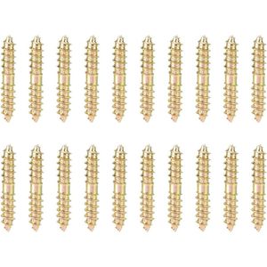 Houtschroef Dubbelzijdige deuvelschroef Meubelconnector 20PCS - Houtbewerking industrie
