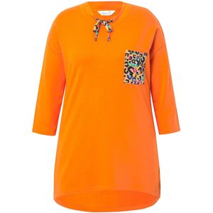 MIAMODA MIAMODA - Dames - Sweatshirt borstzak 3/4-mouwen - Oranje - Maat 42